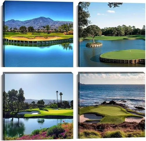 Vista 16 de Pankila Imágenes artísticas para pared de campo de golf, póster en lienzo impreso de golf de Estados Unidos, decoración de pared para sala de estar