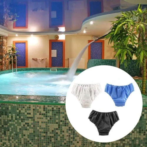 Vista 2 de 50 piezas bragas desechables transpirables no tejidos calzoncillos para SPA viaje salón de belleza, Negro, Talla única