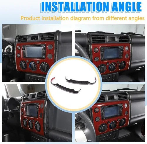 Vista 7 de Tira lateral de navegación de consola central de ABS para automóvil para Toyota FJ Cruiser 2007-2021, cubierta de tira decorativa lateral
