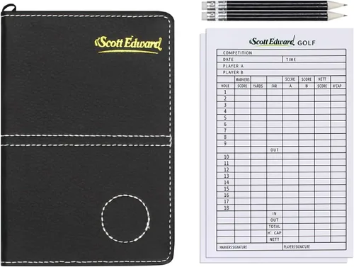 Vista 9 de Scott Edward Funda para tarjeta de puntuación de golf, soporte de cuero para tarjetas de puntuación, estadísticas y seguimiento de puntuaciones