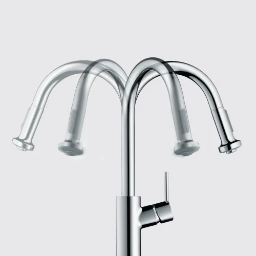 Vista 3 de AXOR Montreux 16505001 - Grifo clásico para lavabo de baño de 10 pulgadas de alto, pulido a mano, 2 manijas, 16505001