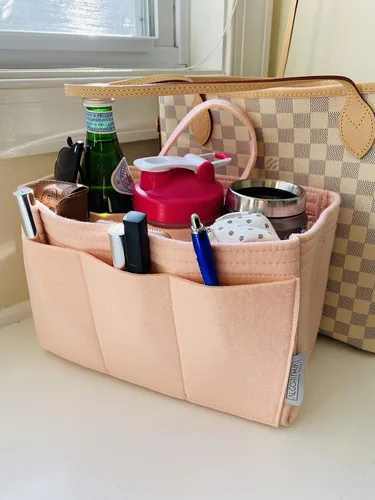 Vista 4 de AlgorithmBags Design for LV Neverfull NF GM - Organizador de bolso, forro de fieltro de 0.118in (bailarina rosa)