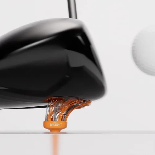 Vista 7 de BRUSH T - Camisetas de golf de plástico de alta calidad, color naranja, tamaño 2.4 pulgadas, diseño innovador irrompible, altura constante, regalo