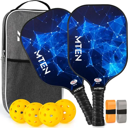 Vista 8 de MTEN Pickleball Paddles Set of 2/4/1, USAPA Approved Fiberglass Rackets azul*2