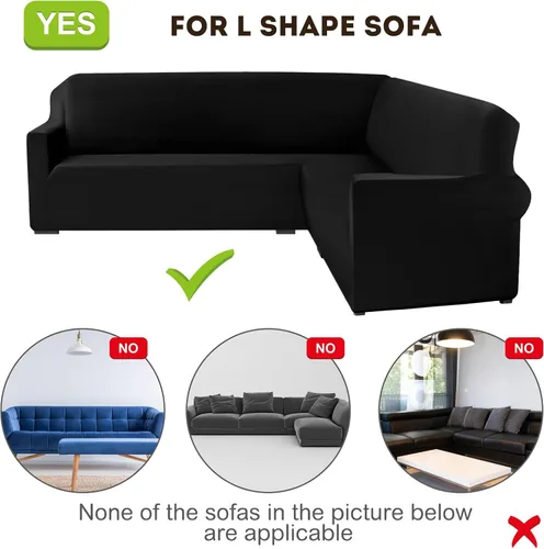 Vista 3 de Peryiter Funda de sofá modular en forma de L, fundas suaves y elásticas, protector de muebles para mascotas, se adapta bien, antideslizante
