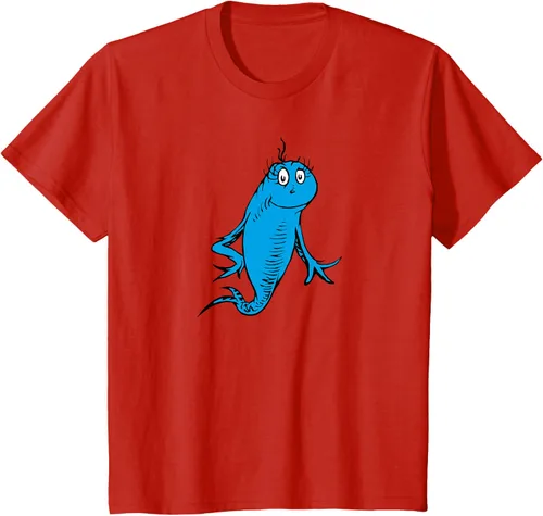 Vista 3 de Dr. Seuss Blue Fish Character - Camiseta con licencia oficial Negro