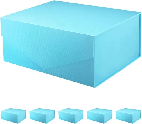 Vista 12 de PACKHOME Caja de regalo grande con tapa de 13.5 x 9 x 4.1 pulgadas, resistente caja de regalo plegable con cierre magnético