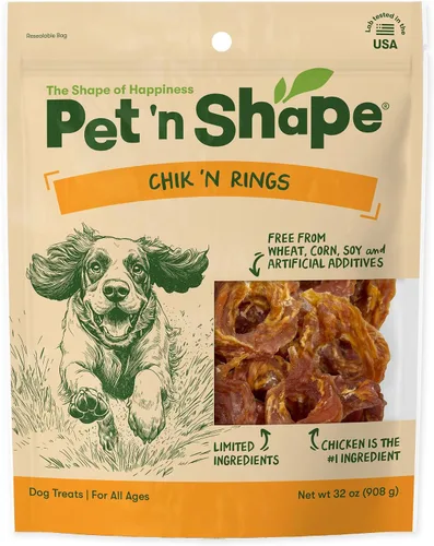 Vista 10 de Pet 'n Shape Chik 'n Rings - Golosinas de carne seca para perros, 8 onzas