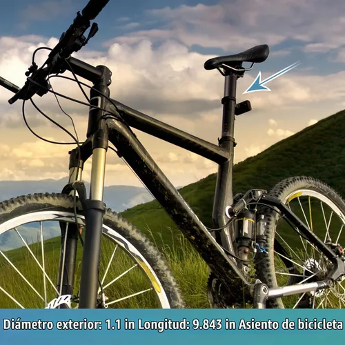 Vista 2 de X AUTOHAUX Asiento de bicicleta de aleación de aluminio con marca de escala negro universal para bicicleta de montaña MTB