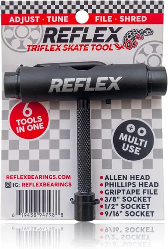 Vista 5 de Reflex TriFlex Skate Tool - Accesorio de herramienta portátil multifunción para patineta, longboard y patines
