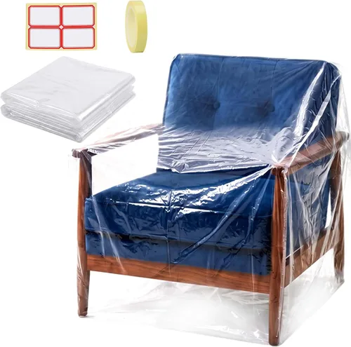 Vista 13 de HERSENT 2 Paquetes Fundas de Sofá de Plástico de 144 pulgadas/12 pies, Fundas de Sofá de Plástico Impermeables para Muebles para Sofá Seccional