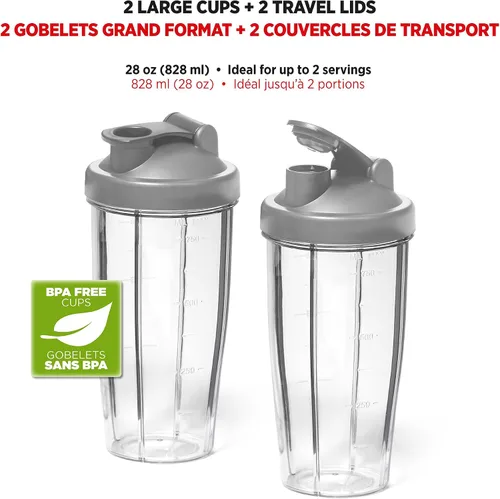 Vista 3 de Starfrit Licuadora personal - Dos tazas de 28.0 fl oz - Modos alto, bajo y de pulso - 300W - Blanco
