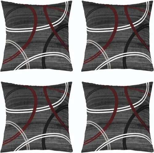 Vista 38 de Castle Fairy Fundas de almohada modernas con estampado de líneas geométricas de doble cara de 16 x 16 pulgadas, fundas de almohada de espirales