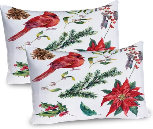 Vista 61 de Lunarable Juego de 2 fundas para almohada de otoño, tema vintage otoñal con estilo granja, ilustración de flores silvestres, artículo de cama