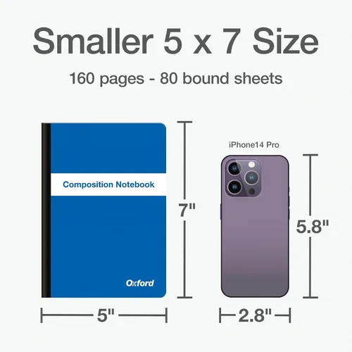 Vista 3 de Oxford Poly Composition - Cuadernos pequeños, paquete de 4, los colores de la cubierta varían, duraderos, resistentes al agua, papel rayado