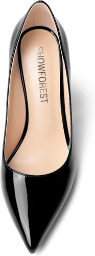 Vista 3 de SHOWFOREST Zapatos de tacón alto para mujer, sin cordones, con puntera puntiaguda, de 4 pulgadas