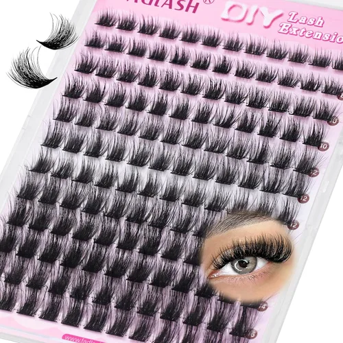 Vista 81 de Extensiones de pestañas individuales de 120 unidades, racimos de pestañas con rizado D, bandeja de longitud mixta, extensiones de pestañas