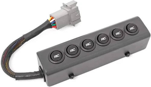 Vista 6 de Rough Country MLC-6 - Controlador de luz y accesorio LED universal - Panel de interruptores basculantes de 6 posiciones con bloque de potencia