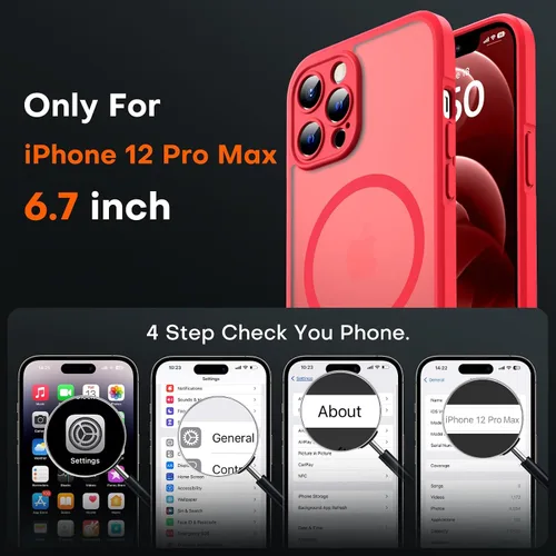 Vista 630 de TOCOL Funda magnética 3 en 1 para iPhone 15 Pro, mejorada [protección completa de cámara] con 2 protectores de pantalla, compatible con MagSafe Gris