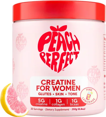 Vista 11 de Polvo de Monohidrato de Creatina Peach Perfect, Creatina para el Crecimiento de Glúteos para Mujeres con Colágeno, BCAAs, 5g de Creatina Vegana