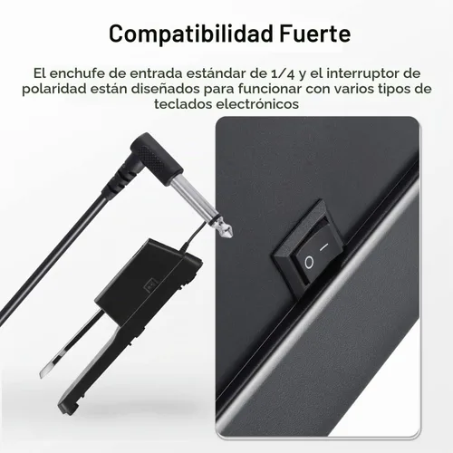 Vista 5 de Donner DSP-001 Pedal de sostenimiento para teclado, pedal de piano universal con interruptor de polaridad para piano digital/teclado de Negro