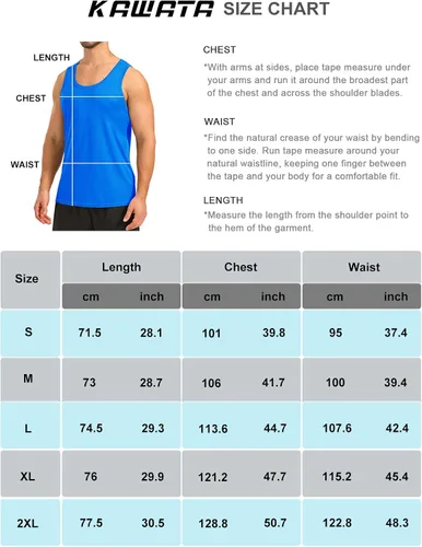Vista 6 de KAWATA Camisetas sin mangas de neón para hombre, de secado rápido, gimnasio, culturismo, entrenamiento, camisetas sin mangas, camiseta de verano