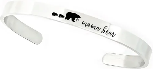 Vista 11 de SM Design Pulsera de mamá oso regalo para mamá con cachorros, día de San Valentín, cumpleaños, cantidad personalizada de cachorros, regalo para mamá