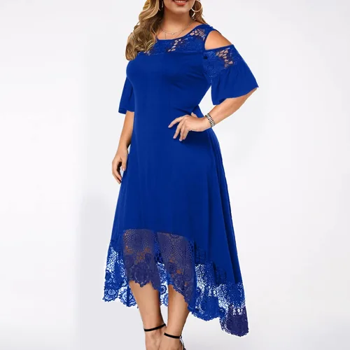 Vista 3 de Ruziyoog Vestido sexy de verano para mujer, talla grande, con lentejuelas, para fiesta, cóctel, noche, elegante, vestido de graduación, Arco iris
