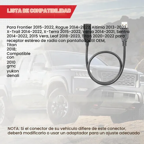 Vista 3 de RED WOLF Cable estéreo de fábrica para coche, puerto USB, arnés de cableado de retención para Nissan 2015-2022 Frontier Titan Sentra Retain OE