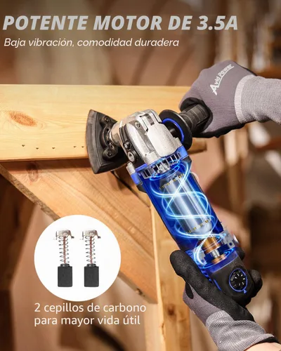 Vista 2 de AVID POWER Herramienta oscilante, multiherramienta oscilante de 3.5 amperios con ángulo de oscilación de 4.5°, 6 velocidades variables y 13 Azul