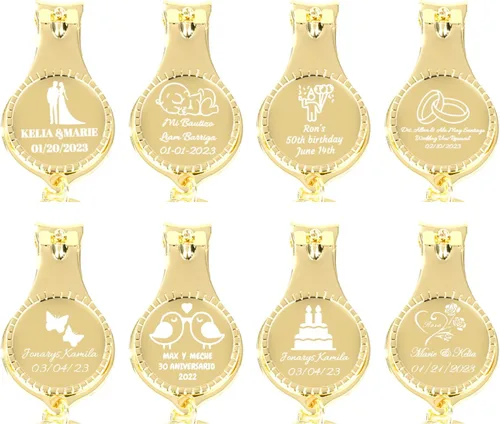 Vista 3 de 10 piezas de abrebotellas de oro personalizado llavero cortaúñas versátil y duradero, regalos privados personalizados para fiestas, bodas