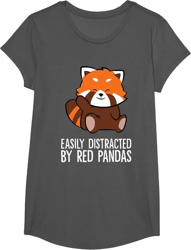 Vista 11 de Red Panda Love Easily Distracted By Red Pandas T-Shirt Asphalt Grey