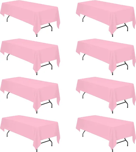 Vista 137 de BRILLMAX - Manteles para mesa rectangular de 6 pies, tela de lino de poliéster, lavable, para boda, recepción, banquete, fiesta de cumpleaños, 60 x