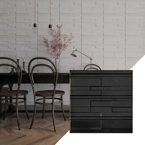 Vista 12 de Ekena Millwork 19 5/8 pulgadas de ancho x 19 5/8 pulgadas de alto, ladrillo desplazado EnduraWall decorativo 3D, cobre envejecido