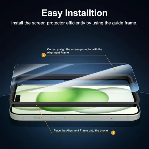 Vista 8 de NEW'C Paquete de 3 protectores de pantalla de privacidad para iPhone Air/iPhone 17 Air (6.5 pulgadas), película de vidrio templado antiespía