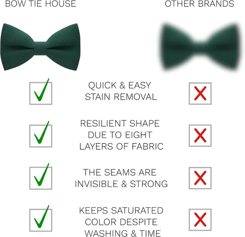 Vista 3 de Bow Tie House TM, pajaritas para hombre de cualquier edad preatadas para hombre con clip en diseño para adultos