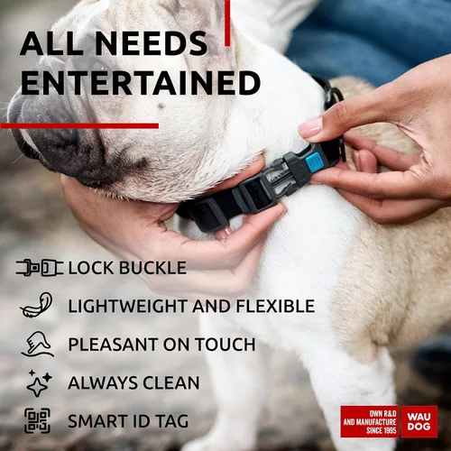 Vista 5 de WAUDOG Collar de Perro Impermeable - Collar de Perro Ajustable para Perros Grandes, Pequeños y Medianos - Collar de Perro Desmontable Impermeable