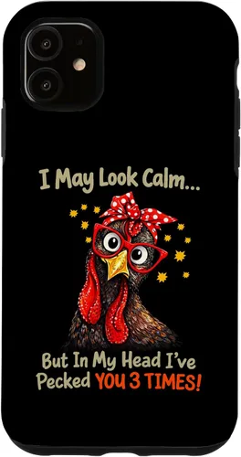 Vista 8 de I May Look Calm But in My Head Ive Pecked You 3 Times Funny Case for iPhone XR