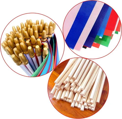 Vista 3 de Asia Asia 48 países banderas fijadas en palo de madera pequeña mini bandera de mano, 5x8 pulgadas