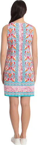 Vista 3 de London Times Vestido de satén de algodón para mujer Preppy Bright Happy Vacation Shift