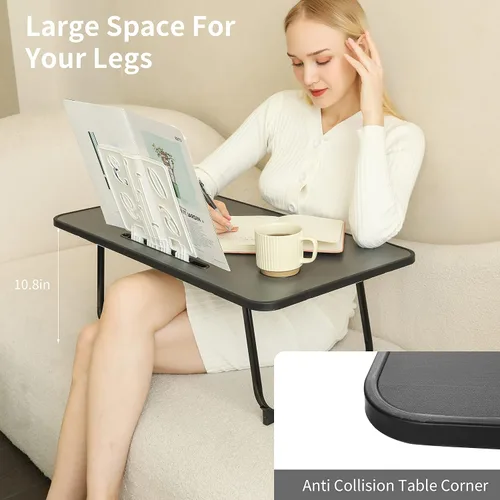 Vista 3 de [28 x 16 pies] Mesa plegable extragrande para computadora portátil para cama, escritorio de piso, ideal para comer, estudio, uso de computadora