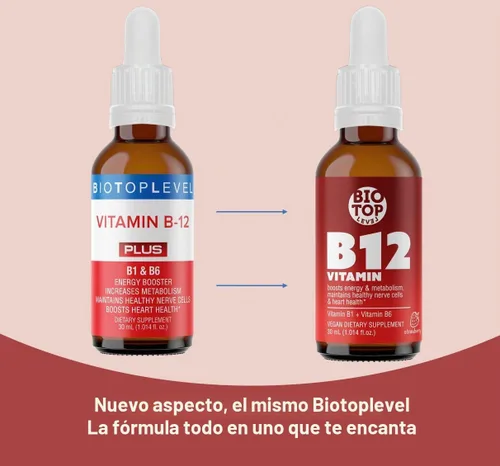 Vista 2 de Gotas líquidas sublinguales de vitamina B12 (5000 mcg) más B1 y B6 en la forma de absorción más rápida. La mejor fórmula para apoyar las células