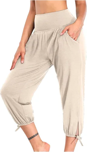 Vista 156 de Pantalones capri para mujer, estilo casual, de verano, elásticos, de cintura alta, pantalones de yoga, ajuste atlético, pantalones deportivos