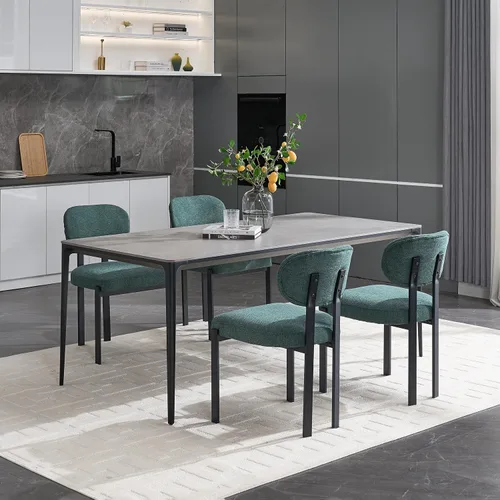 Vista 6 de Modern Dining Room Chairs Set of 2, Mid-Century Upholstered Kitchen Dining Chairs with Metal Legs, Table & Seating Chair Sets for Dining Room,Green