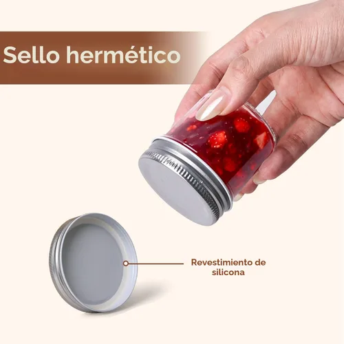 Vista 3 de ComSaf Frascos Mason Pequeños de 2 oz, 48 Piezas Mini Contenedores Mason, Frascos Pequeños para Conservas, Mini Frasco de Vidrio con Tapas
