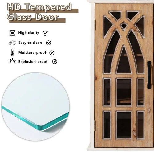 Vista 10 de Armario decorativo de pared totalmente ensamblado con puertas