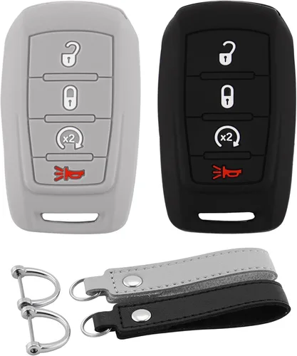 Vista 14 de Funda para Llavero de Silicona para Auto Compatible con Ford F150 Explorer Mustang Edge, para Lincoln MKZ MKX MKC con 5 Botones, Protector Completo
