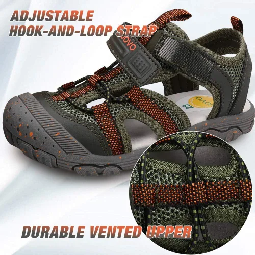 Vista 4 de UOVO Boys Girls Sandals Kids Summer Sandals Toddler Little Boys Closed Toe Athletic Hiking Outdoor Sport Sandals Size 6.5 Toddler to 3.5