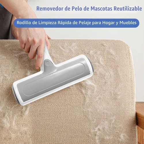 Vista 2 de Roller - Removedor de pelo de mascotas – Rodillo reutilizable para pelos de perros y gatos en muebles, sofá, alfombras, alfombras, ropa de cama