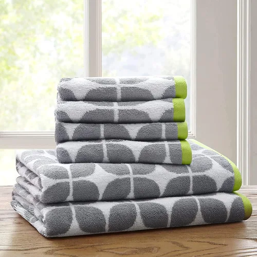 Vista 10 de Intelligent Design Lita - Juego de toallas de baño de algodón, jacquard altamente absorbentes, 6 piezas incluyen 2 toallas de baño y 4 toallas